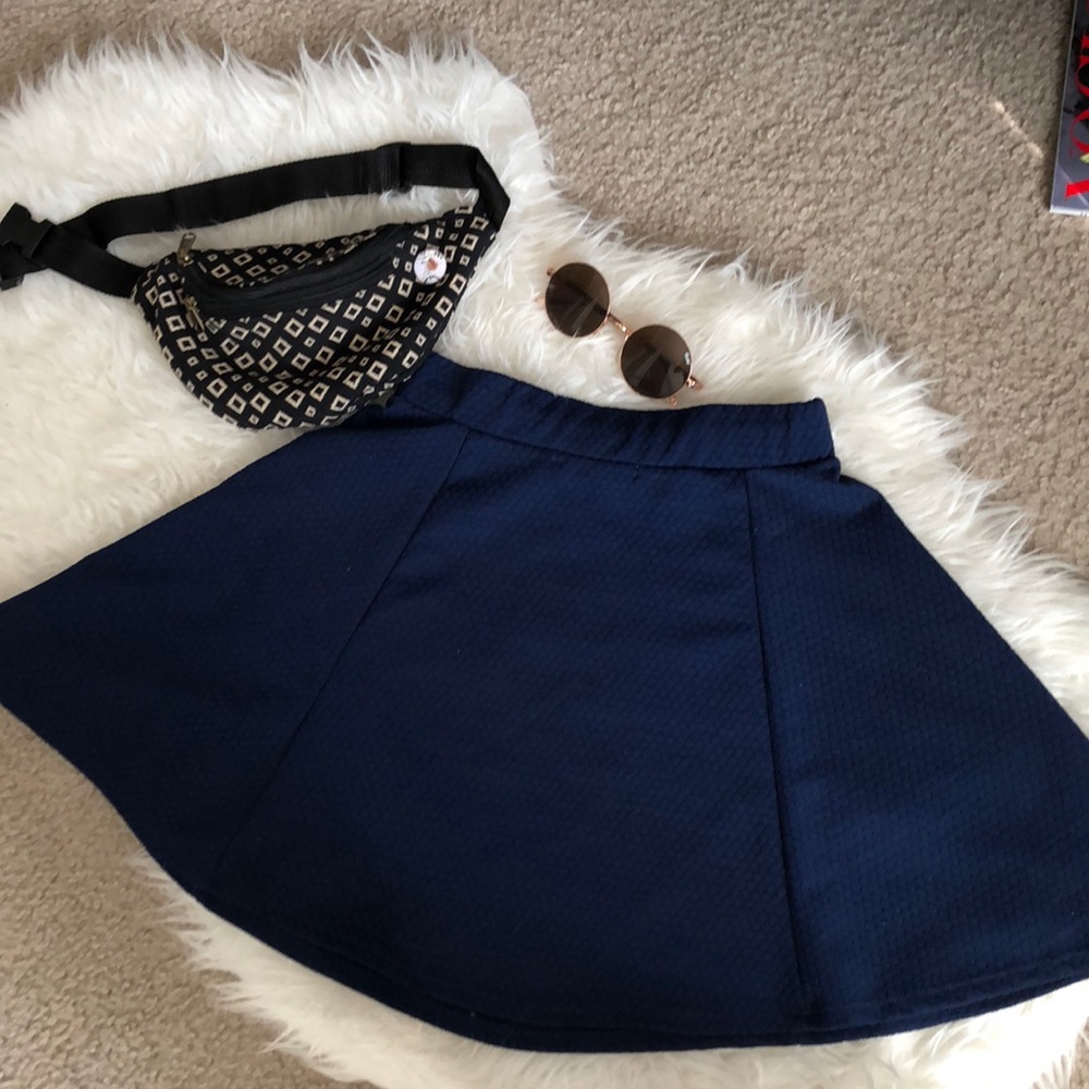 NAVY BLUE CUTE SKATER SKIRT